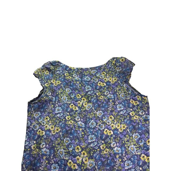 Out of the Box Floral Cap Sleeve Blouse M Lined Pleated Necklace Fairy Whimsical - Picture 5 of 8